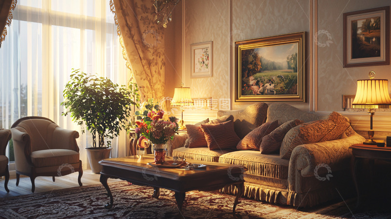 高清大图下载【趣麦麦图】欧式客厅高清图片