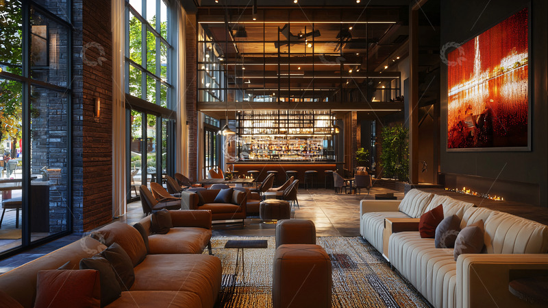 高清大图下载【趣麦麦图】酒店大堂酒廊