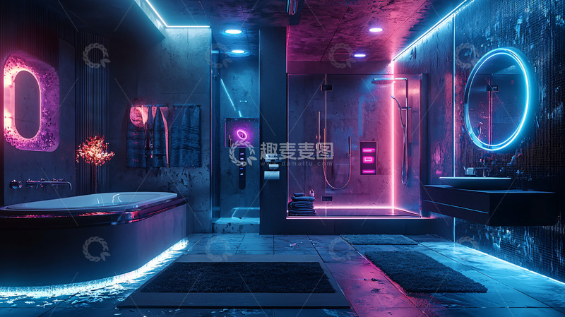 高清大图下载【趣麦麦图】未来感浴室高清图片