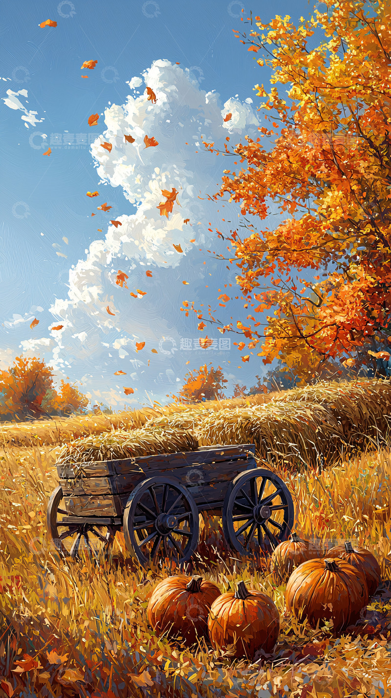高清大图下载【趣麦麦图】秋日丰收的田园风景