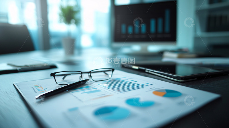 高清大图下载【趣麦麦图】办公桌上的文件和图表