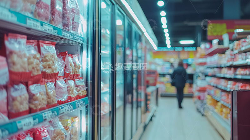 高清大图下载【趣麦麦图】超市冷冻食品货架