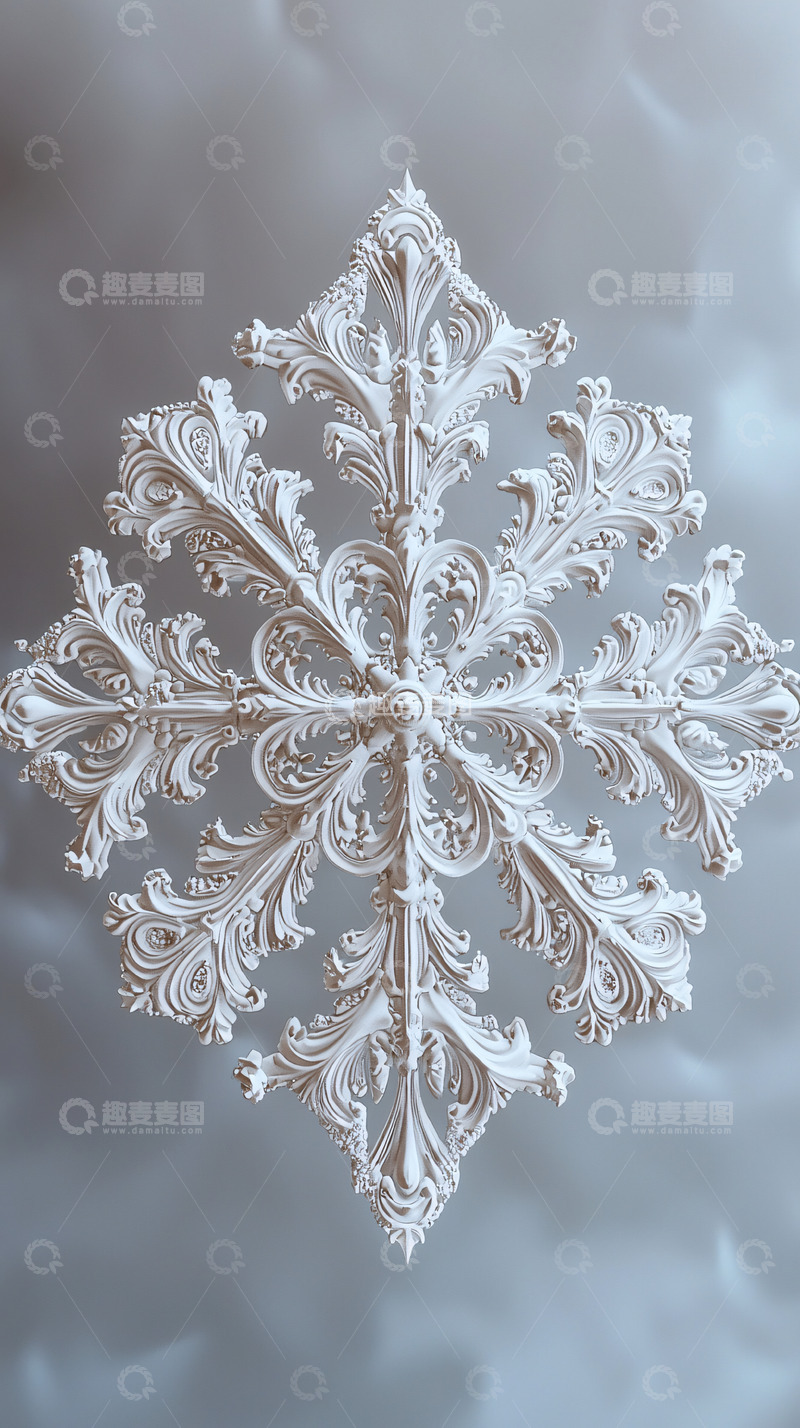 高清大图下载【趣麦麦图】白色雪花图案