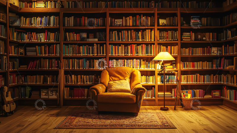 高清大图下载【趣麦麦图】温暖的书房高清图片