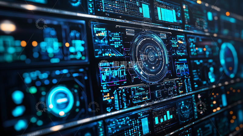 高清大图下载【趣麦麦图】科技感蓝色数据面板