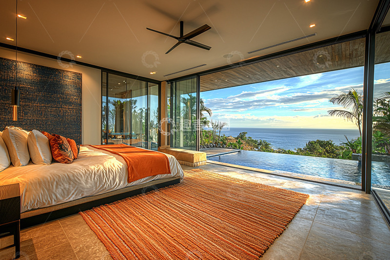 高清大图下载【趣麦麦图】海景卧室