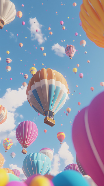 彩色热气球天空