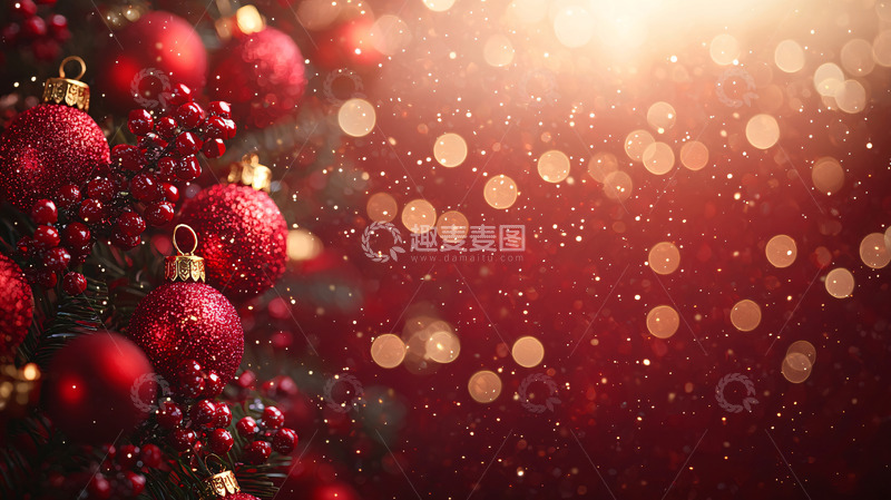 高清大图下载【趣麦麦图】红色圣诞球