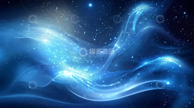 高清大图下载【趣麦麦图】蓝色宇宙星云背景