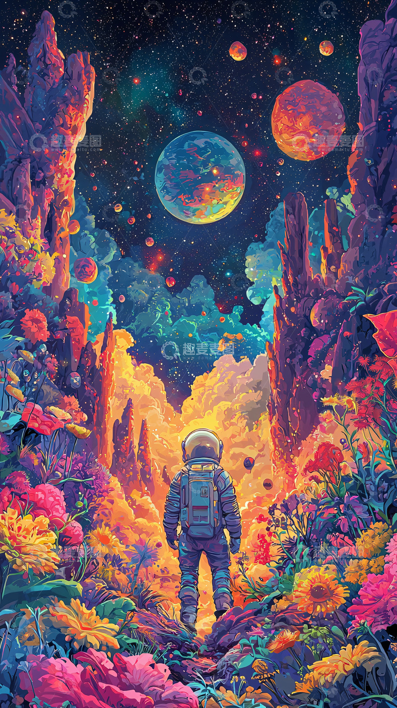 高清大图下载【趣麦麦图】太空宇航员
