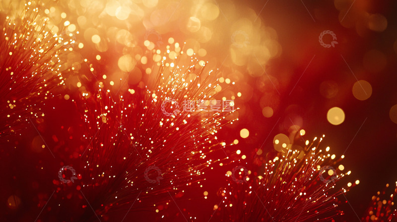 高清大图下载【趣麦麦图】红金色光纤背景