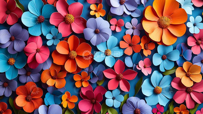 高清大图下载【趣麦麦图】彩色纸花