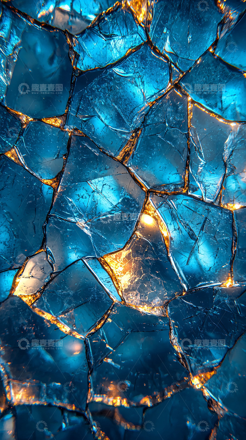 高清大图下载【趣麦麦图】蓝色碎裂宝石