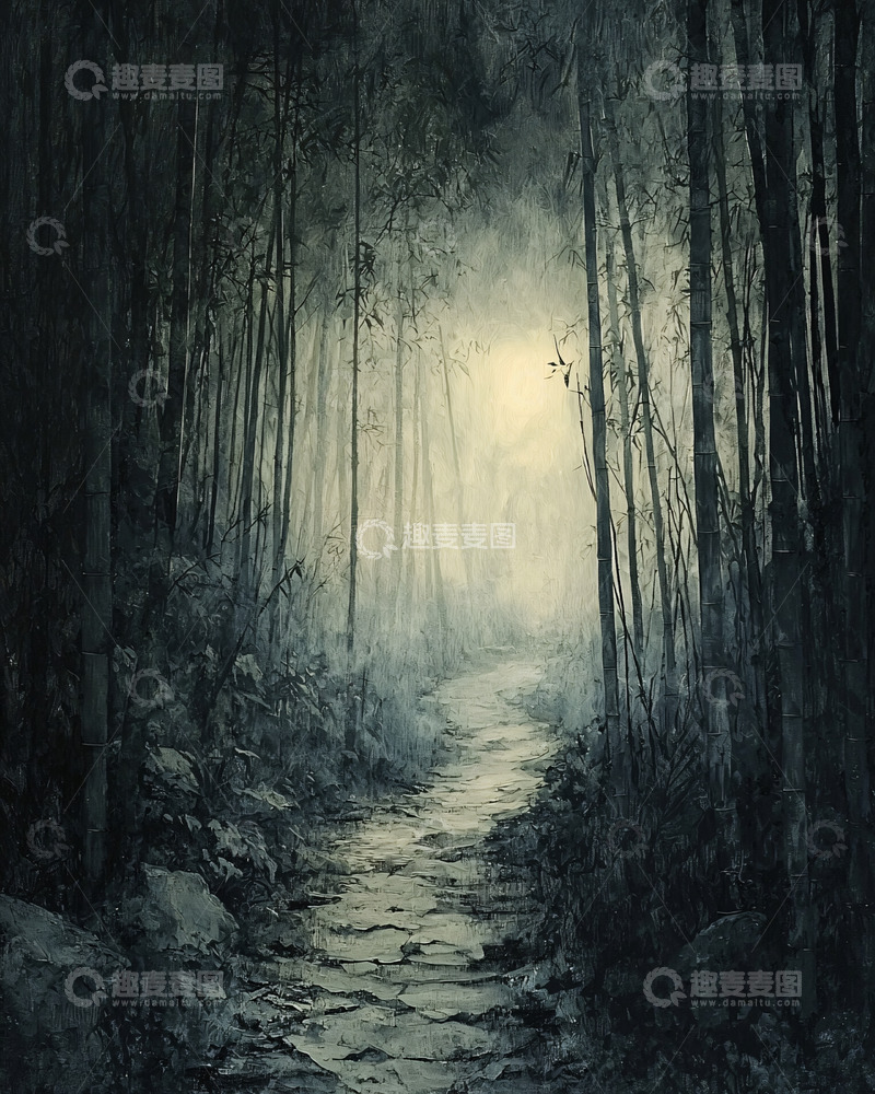 高清大图下载【趣麦麦图】黑暗森林小路
