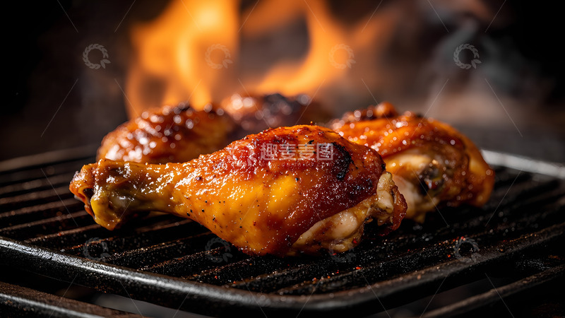 高清大图下载【趣麦麦图】美味烧烤烤鸡腿美食摄影图