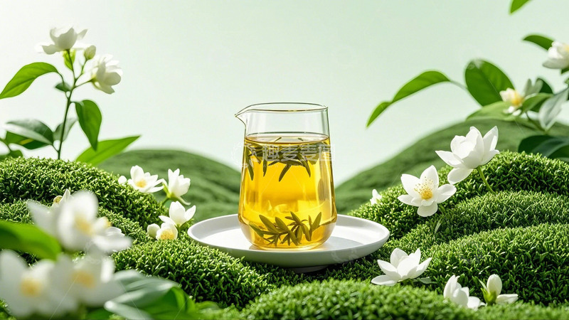 高清大图下载【趣麦麦图】春茶绿茶茉莉花茶33