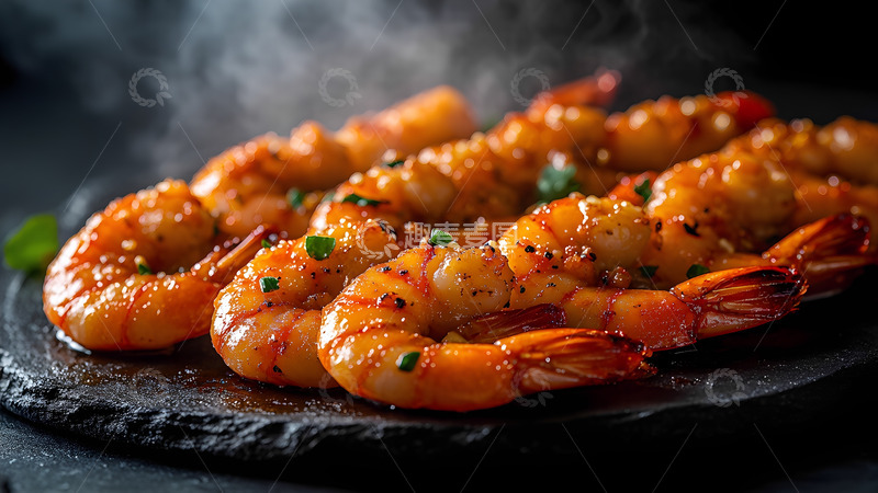 高清大图下载【趣麦麦图】美味烧烤烤大虾海鲜美食摄影图1