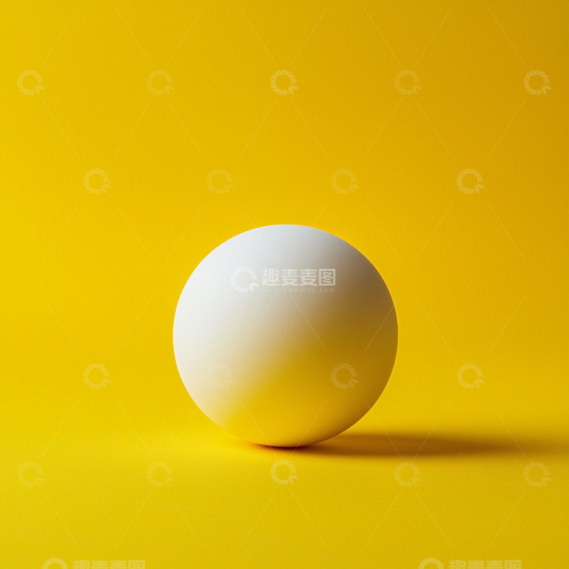 高清大图下载【趣麦麦图】白色球体在黄色背景上