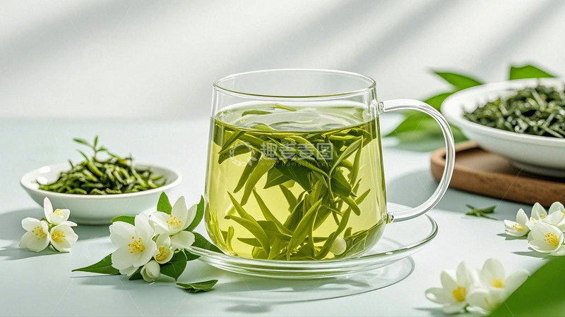 高清大图下载【趣麦麦图】春茶绿茶茉莉花茶30