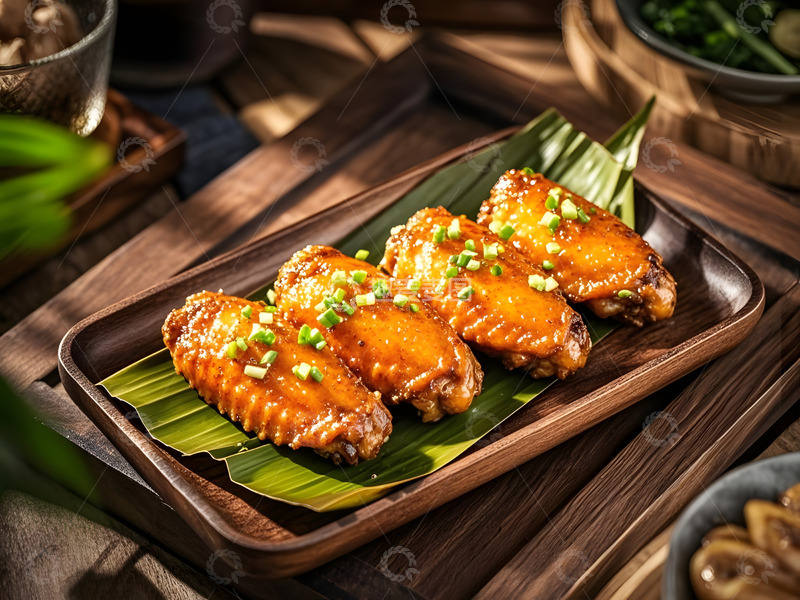 高清大图下载【趣麦麦图】美味烤鸡翅美食摄影