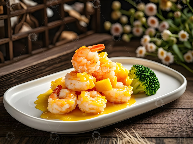 高清大图下载【趣麦麦图】菠萝虾球美食摄影