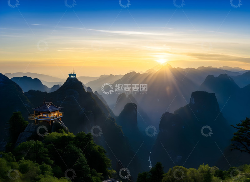 高清大图下载【趣麦麦图】台州天佛道台山 