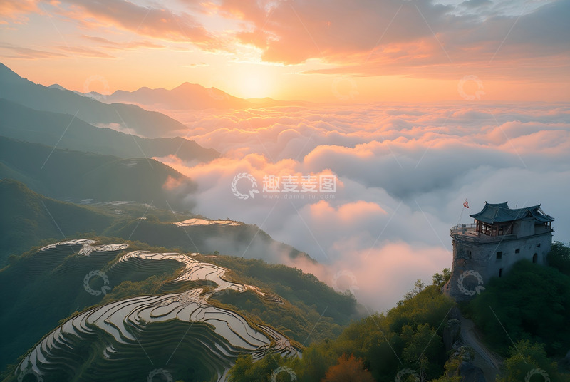 高清大图下载【趣麦麦图】丽水云和梯田