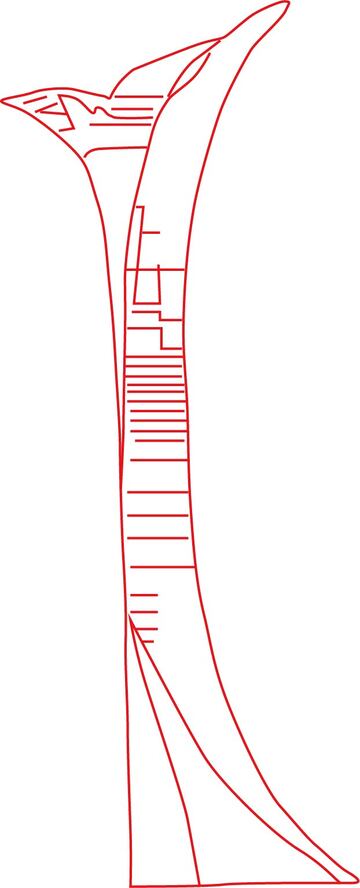 中国地标建筑辽宁沈阳百合塔线稿图