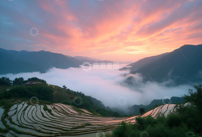 高清大图下载【趣麦麦图】丽水云和梯田  1