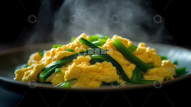 高清大图下载【趣麦麦图】美味美食韭菜炒鸡蛋摄影图