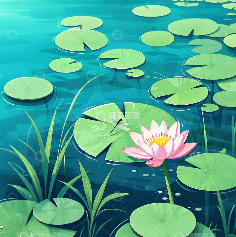 高清大图下载【趣麦麦图】湖泊池塘莲花盛开