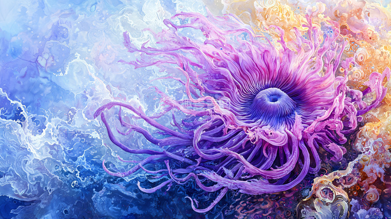 高清大图下载【趣麦麦图】梦幻绚丽的彩色海葵