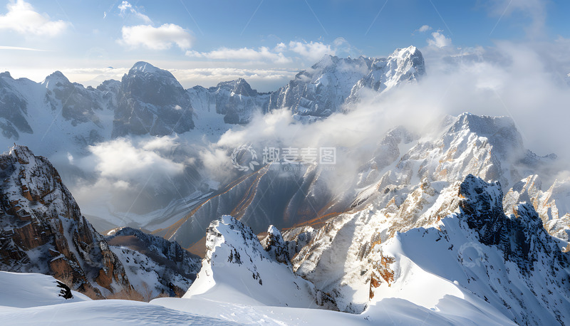高清大图下载【趣麦麦图】雪山之巅风景