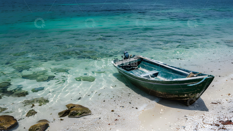 高清大图下载【趣麦麦图】海上的小木船2