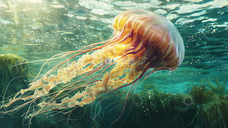 高清大图下载【趣麦麦图】阳光下水母高清图片