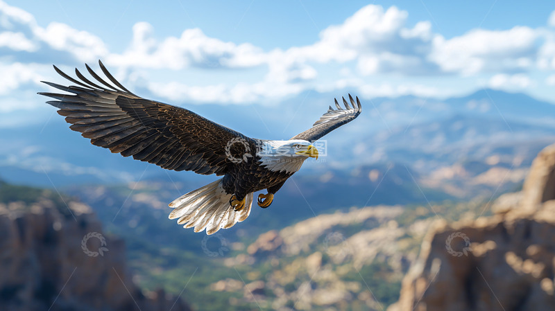 高清大图下载【趣麦麦图】雄鹰展翅高飞