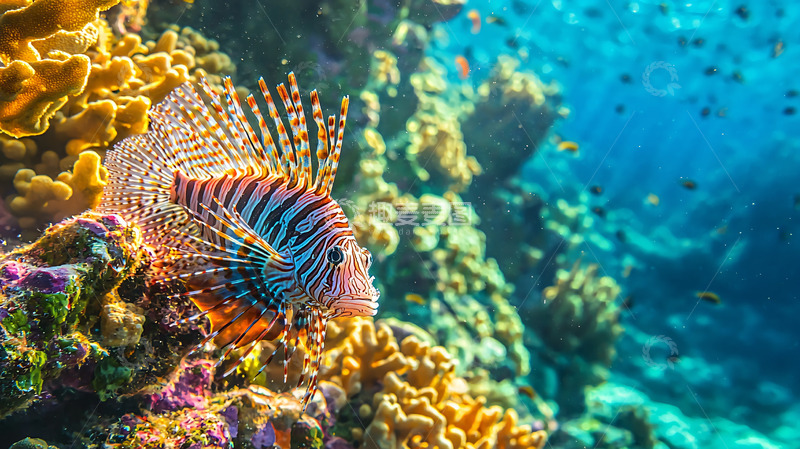 高清大图下载【趣麦麦图】珊瑚礁狮子鱼