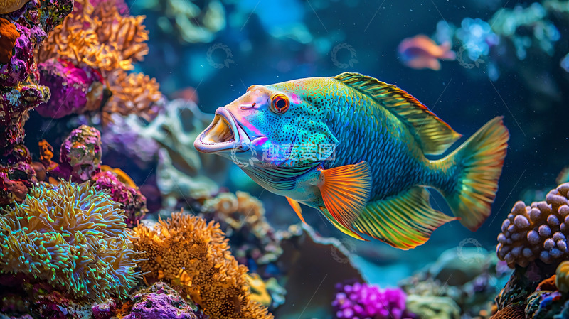 高清大图下载【趣麦麦图】色彩斑斓的珊瑚礁鱼