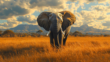 非洲大草原上的大象