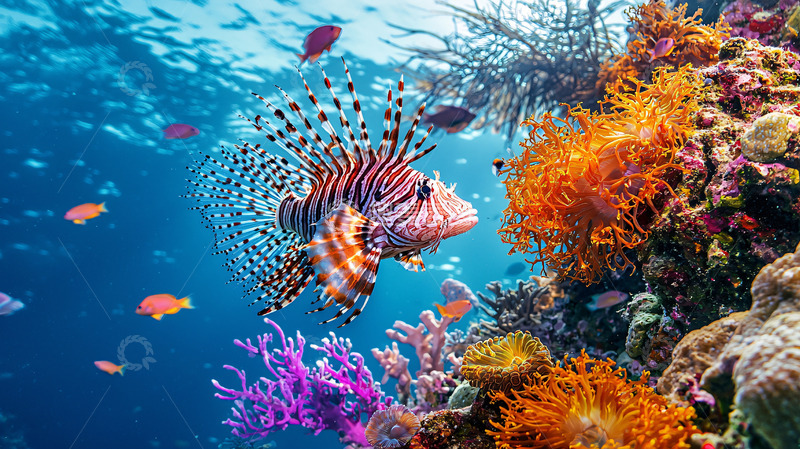 高清大图下载【趣麦麦图】色彩斑斓的珊瑚礁鱼类