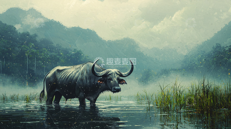 高清大图下载【趣麦麦图】水牛高清图片