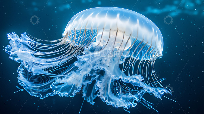 高清大图下载【趣麦麦图】深海巨型发光水母