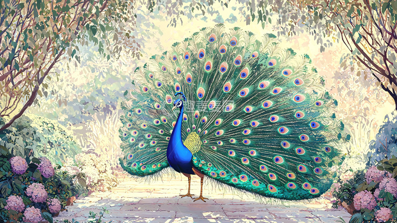 高清大图下载【趣麦麦图】孔雀开屏高清图片