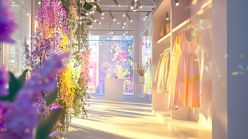 高清大图下载【趣麦麦图】梦幻粉色服装店