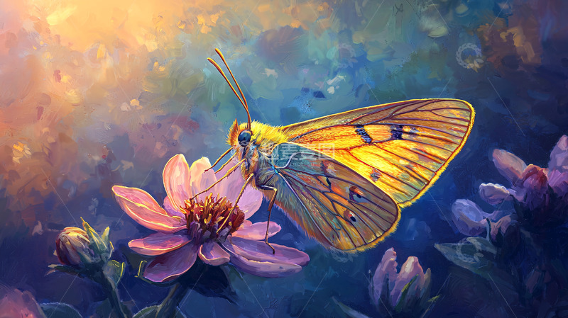 高清大图下载【趣麦麦图】彩蝶花间轻盈飞舞