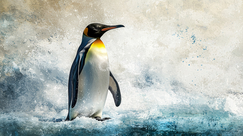 高清大图下载【趣麦麦图】企鹅冰川背景高清图片