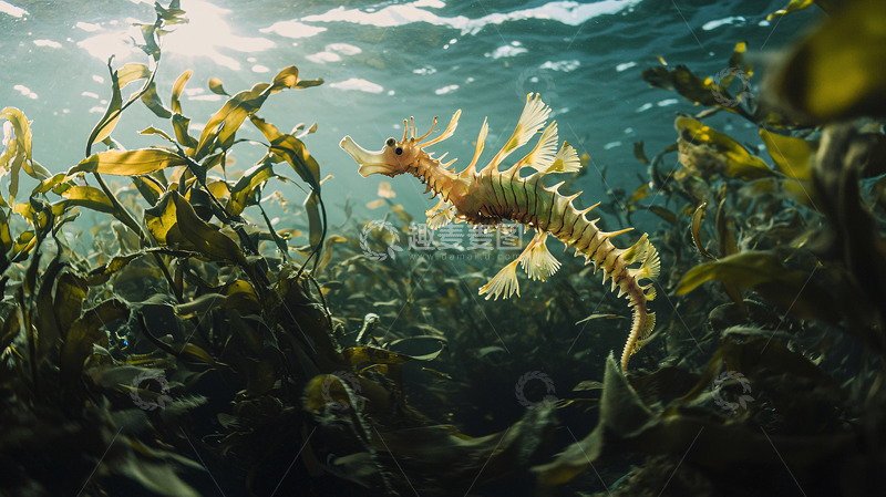 高清大图下载【趣麦麦图】海龙在海藻中优雅畅游