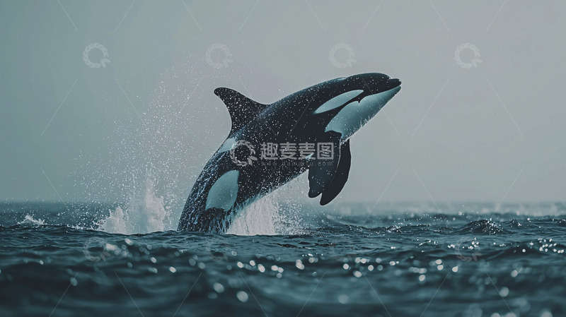 高清大图下载【趣麦麦图】逆戟鲸跃出水面