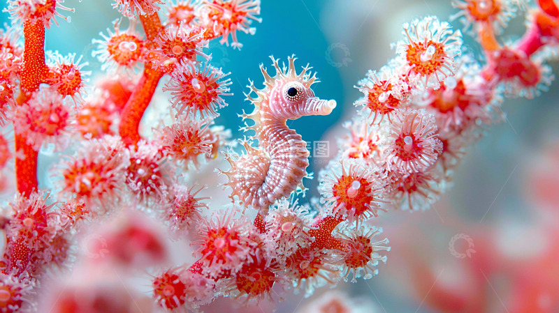 高清大图下载【趣麦麦图】海马珊瑚礁高清图片