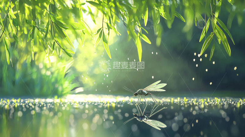 高清大图下载【趣麦麦图】阳光下的蜻蜓